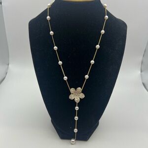 18k gold filled and Pearl Flower Necklace
